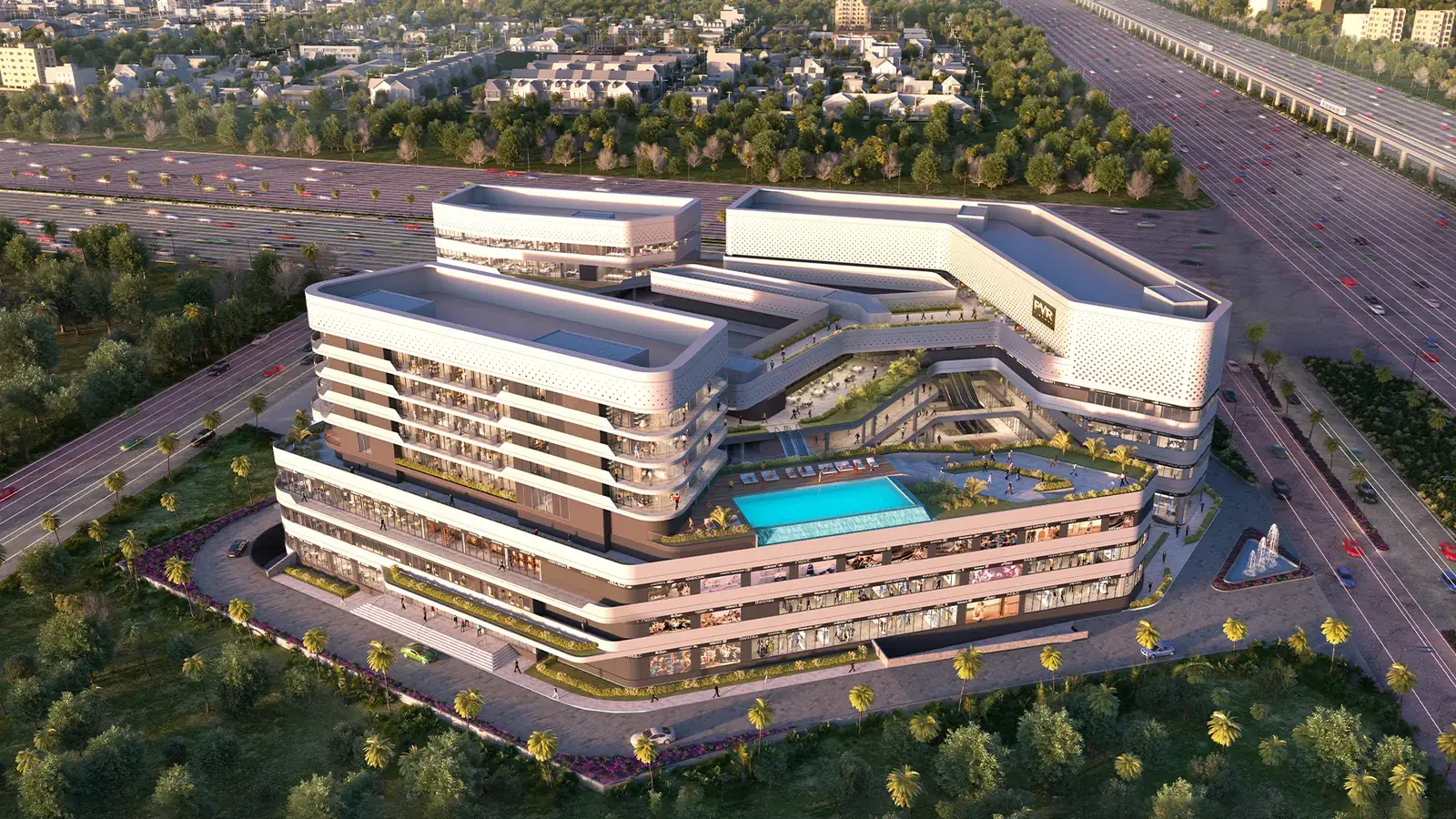 Aerial view of Elan Miracle beside Dwarka Expressway