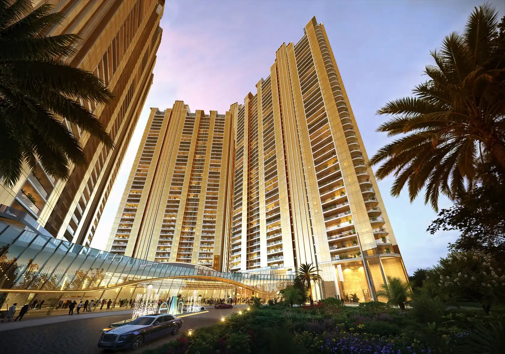 Elan The Statement, Sector 49 Gurgaon — golden glass towers